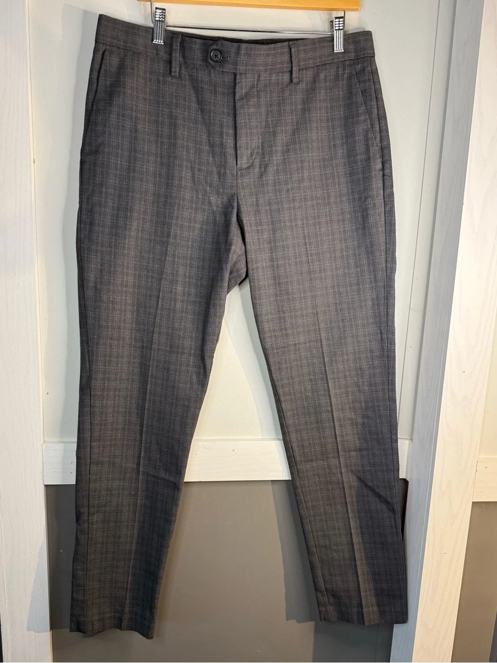 Banana Republic Gray Plaid Slim Trousers